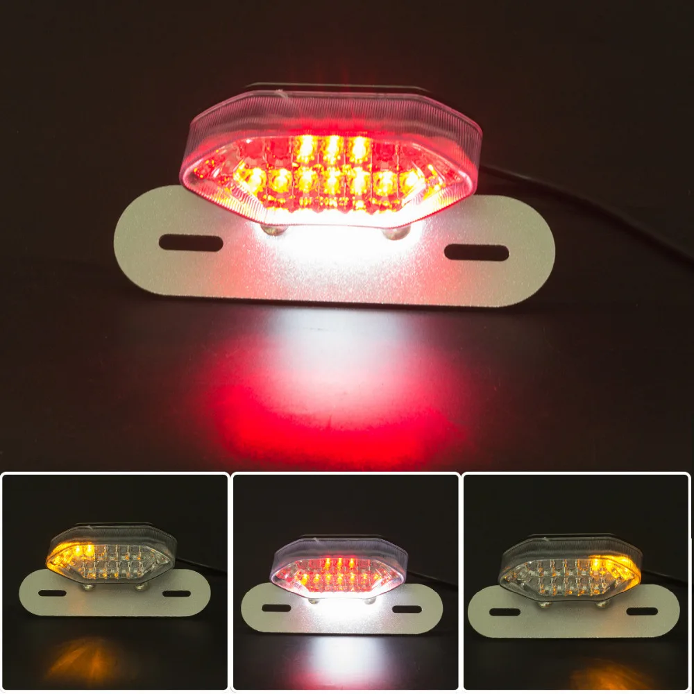 

12V Universal Motorcycle License Plate Tail Light Turn Signal Brake Light Driving Lamp LED