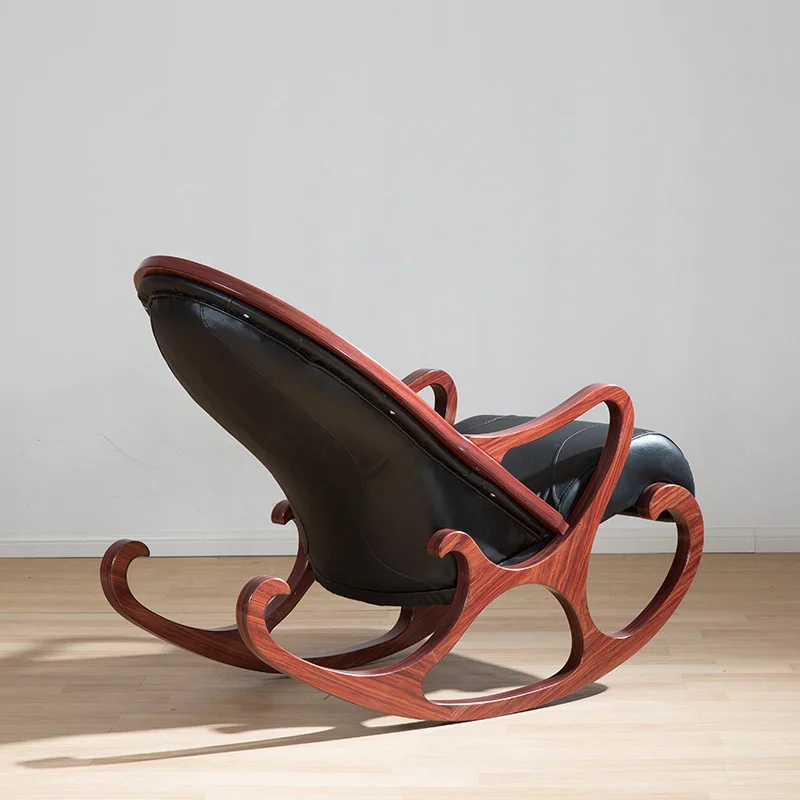Ретро и изящное цельное дерево кресло-качалка кресло подходит для гостиной