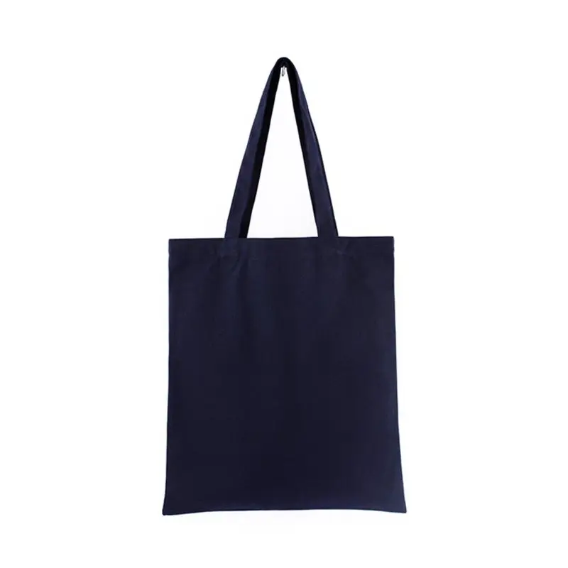 Dark Blue Женские прочные холщовые пустые продуктовые простые хозяйственные сумки, Дамская многофункциональная сумка на плечо, многоразовая утилизация, 14 цветов - Цвет: Dark Blue