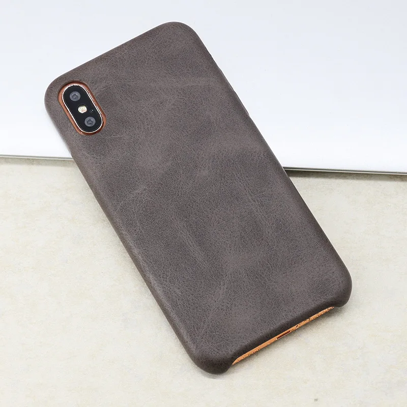 Чехол из искусственной кожи для iPhone X 6 6s 7 8 Plus чехол в стиле ретро простые чехлы