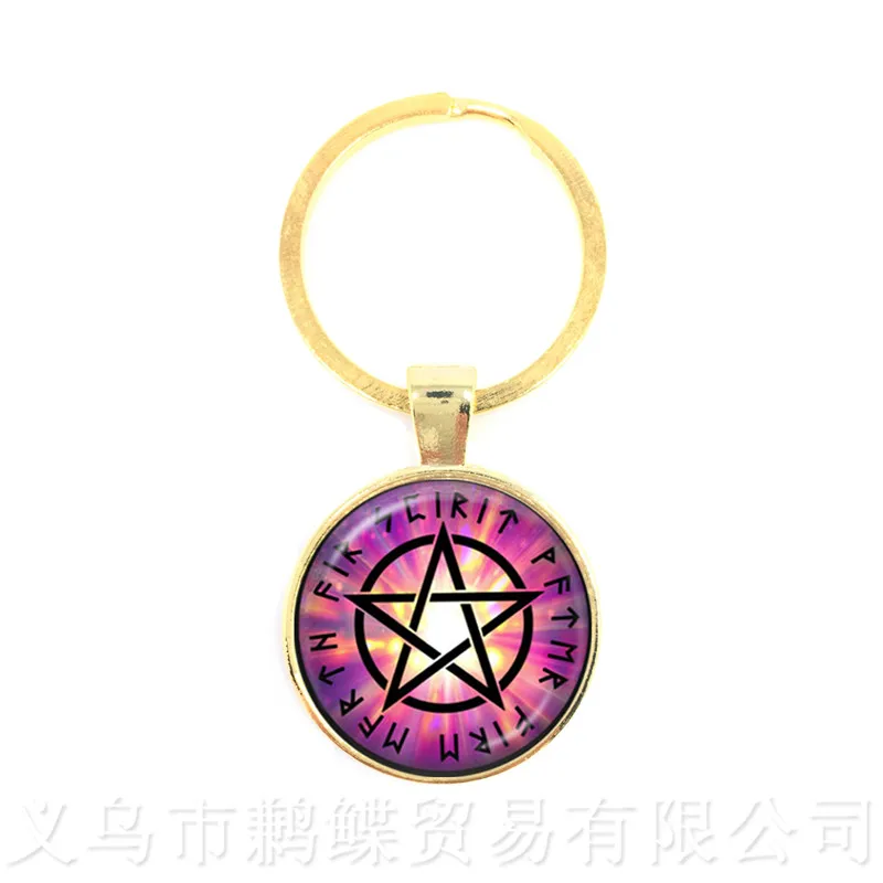 Брелок для ключей Pentacle Keychans с изображением дерева жизни стеклянный кабошон