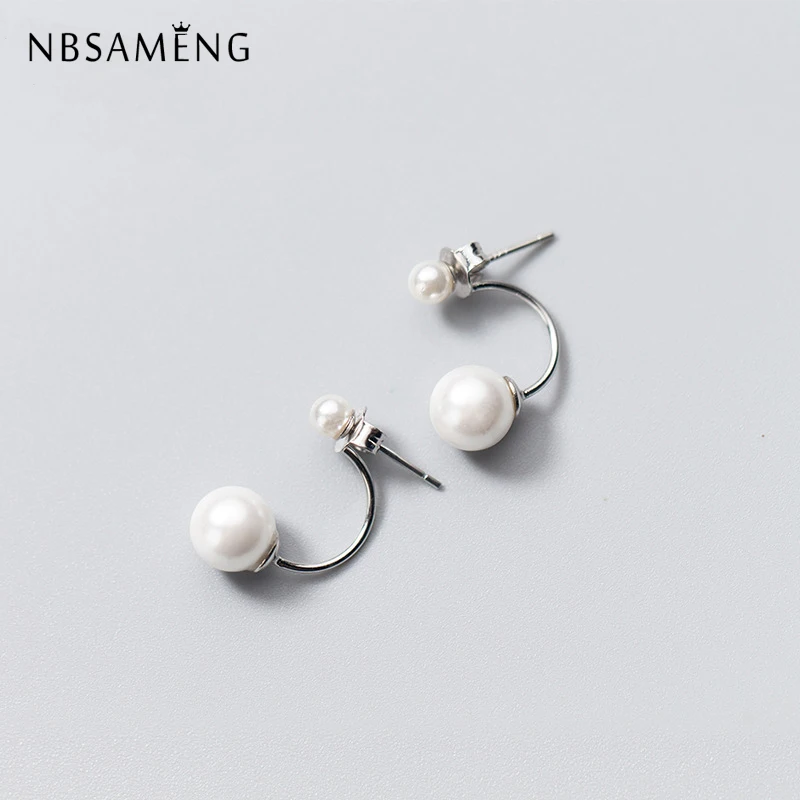 Серьги-гвоздики женские из серебра 100% пробы с натуральным жемчугом | Украшения и