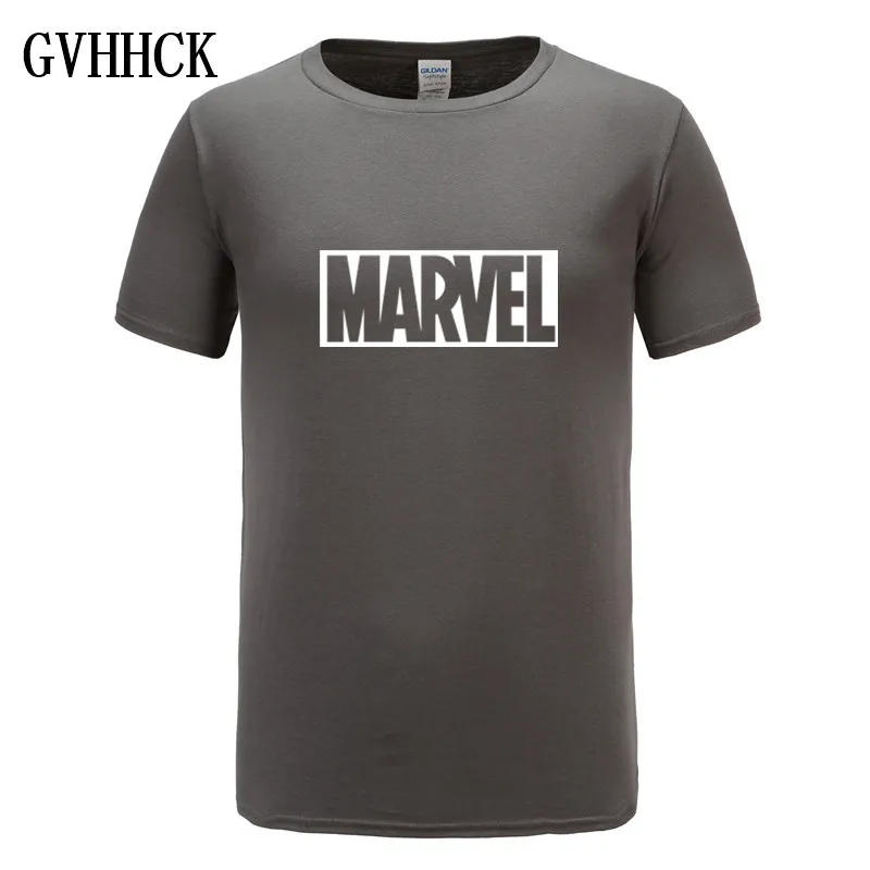 Новинка, модная футболка Marvel с коротким рукавом, мужской принт супергероев, футболка с круглым вырезом, футболка с надпись Marvel, топы, Мужская одежда, футболка