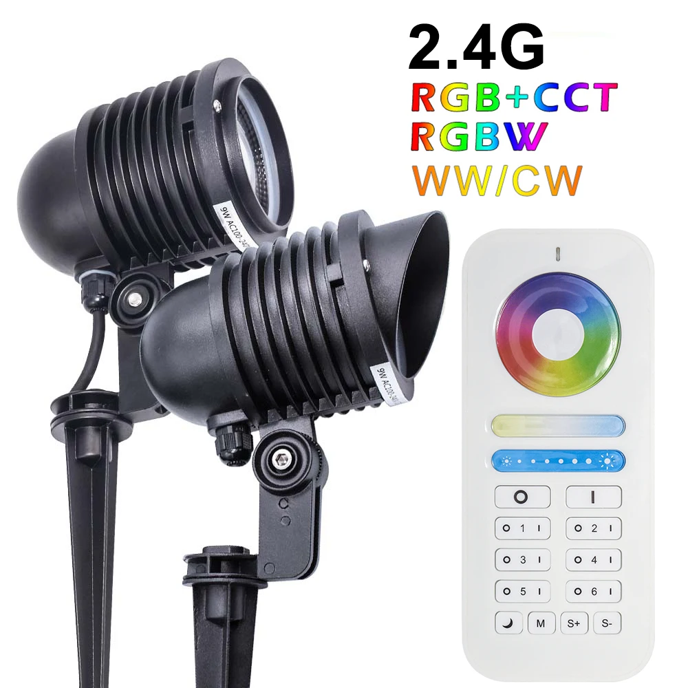Светодиодная садовая лампа 2 4G 9 Вт RGBCCT RGBW WWCW регулируемый цвет и яркость
