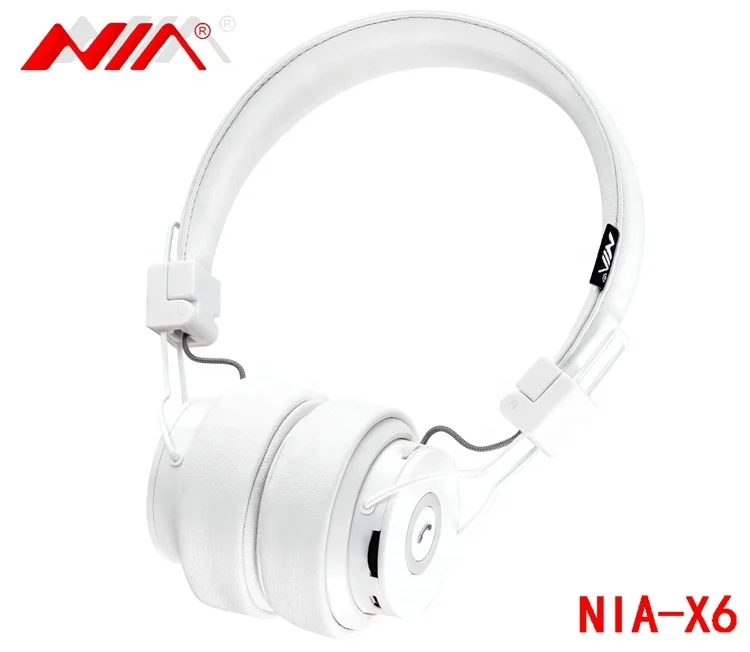 White Оригинальные беспроводные bluetooth-наушники NIA X6 с микрофоном, стереогарнитура Bluetooth, поддержка карт TF, fm-радио, спортивные наушники, приложение - Цвет: White
