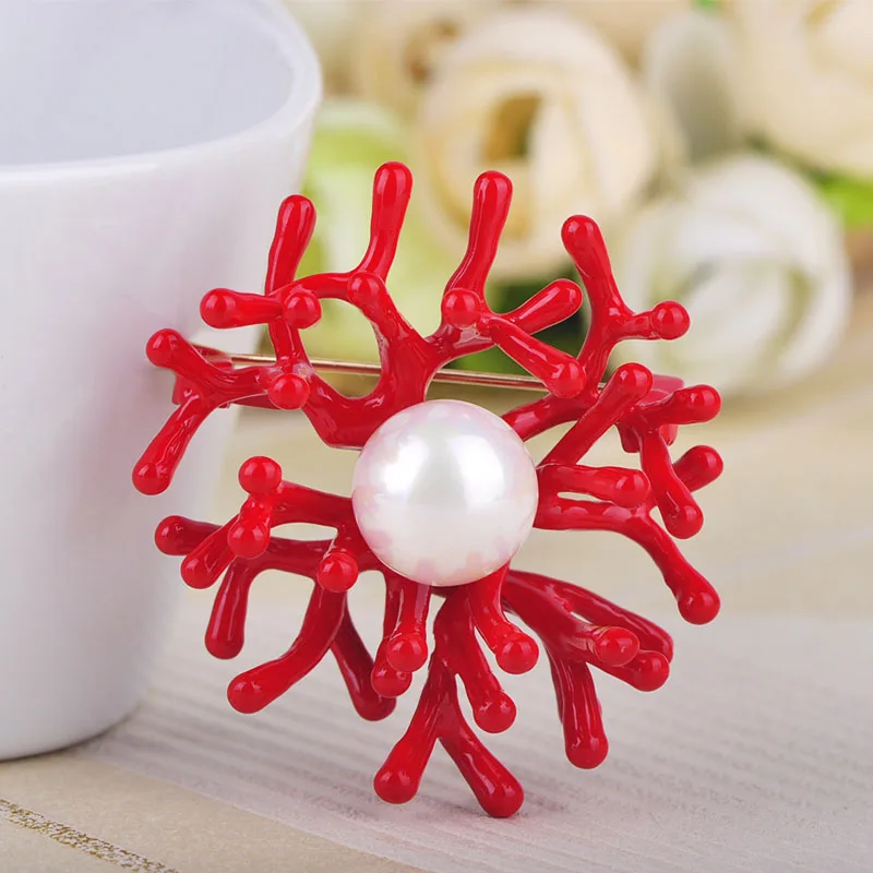 Женская Брошь с искусственным жемчугом Blucome значок брошь из искусственного