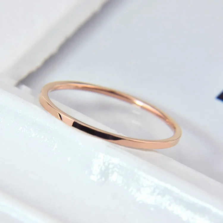 ZooMango титановая сталь 1 мм розовое золото антиаллергенное гладкое простое