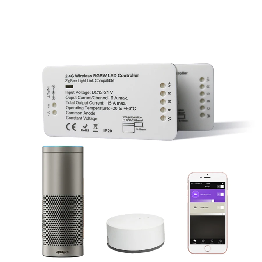 Светодиодный контроллер ZIGBEE DC12 24V совместимый с умным приложением светодиодный