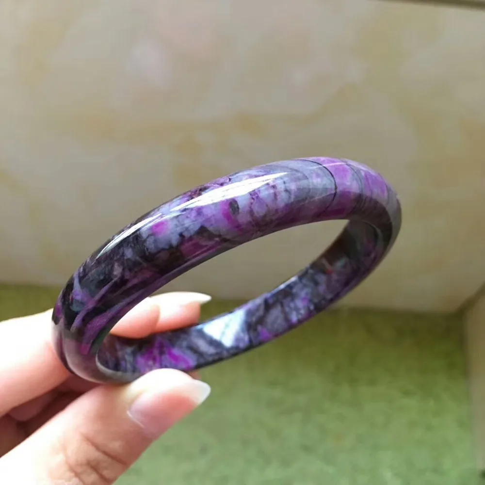 Натуральный Sugilite фиолетовый драгоценный камень женский браслет для запястья