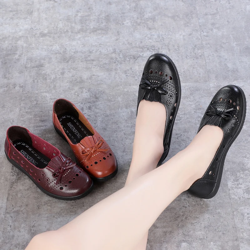 Новинка 2019 женские туфли ZZPOHE на плоской подошве Женская весенне-летняя мягкая