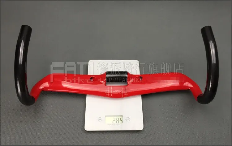 

TOSEEK Full Carbon Fiber 31.8mm Handlebar BMX Road Bike Bent Bar Handlebar 400/420/440mm Gloss Red Ox Horn Handlebar
