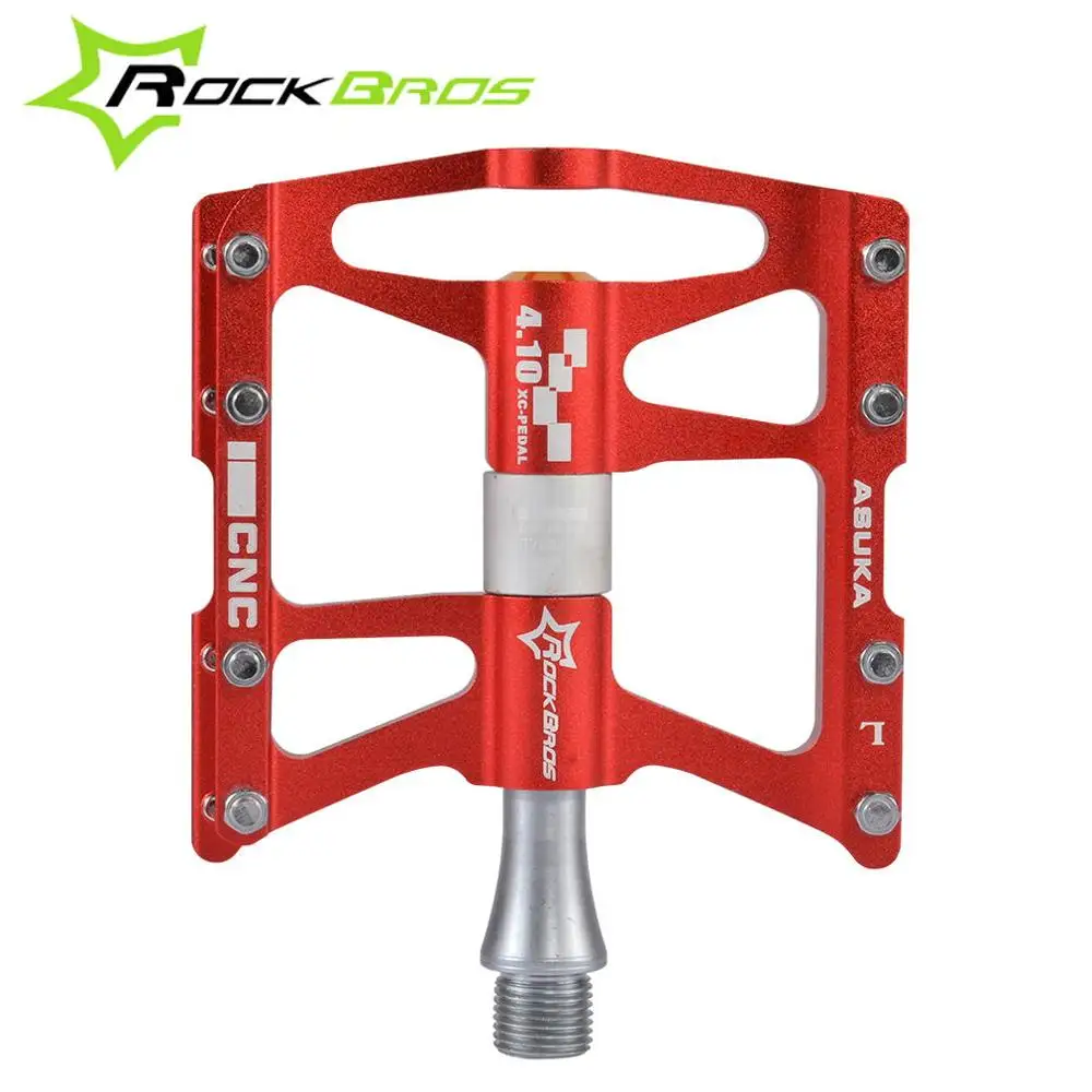 Red ROCKBROS велосипедные педали MTB педали герметичный подшипник Pedals4 подшипники велосипедные педали противоскользящие сверхлегкие велосипедные аксессуары с ЧПУ - Цвет: Red