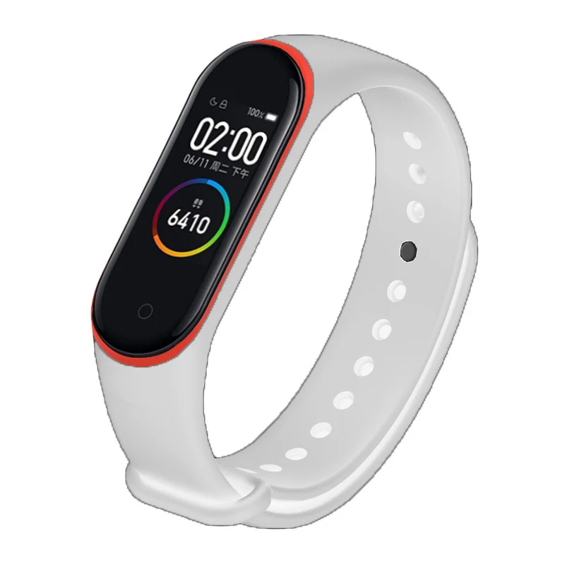 Ремешок силиконовый для Xiaomi Mi Band 4 3 сменный Браслет наручных часов двухцветный