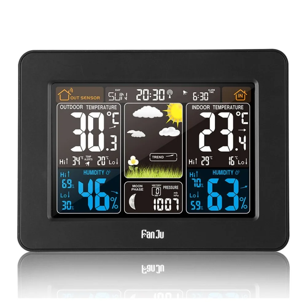 Electronic Digital LCD Desk Clock Wireless Weather Station Forecast Temperature Humidity Barometer Monitor Table | Дом и сад