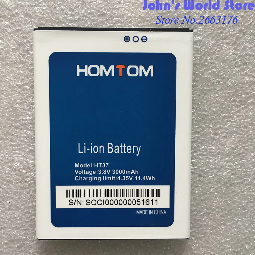 100% новый HOMTOM HT37 батарея большой емкости полная 3000 мАч запасная Замена для