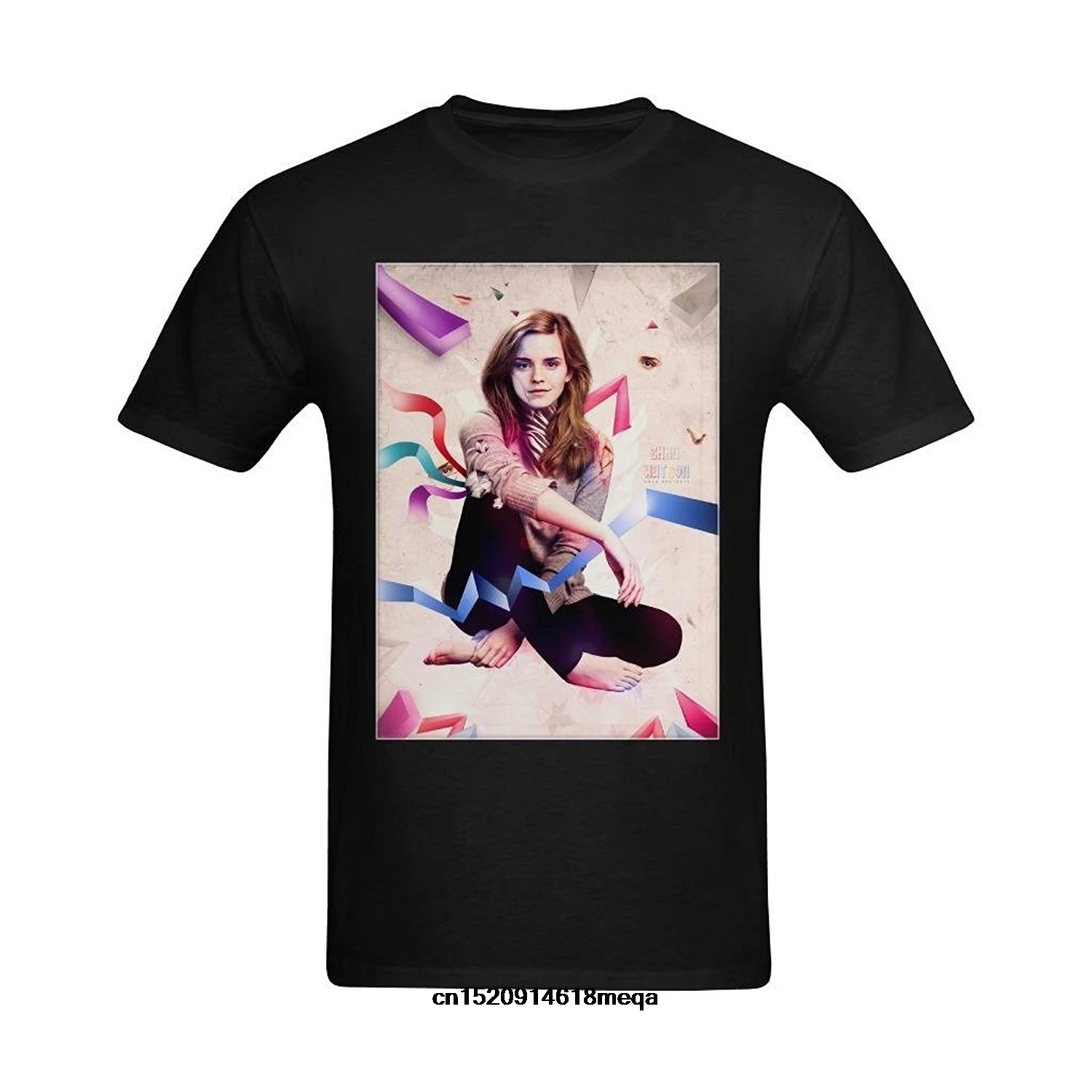 Футболка Эмма Ватсон сидя Арт плакат Для Мужчин's Модная футболка|Мужские
