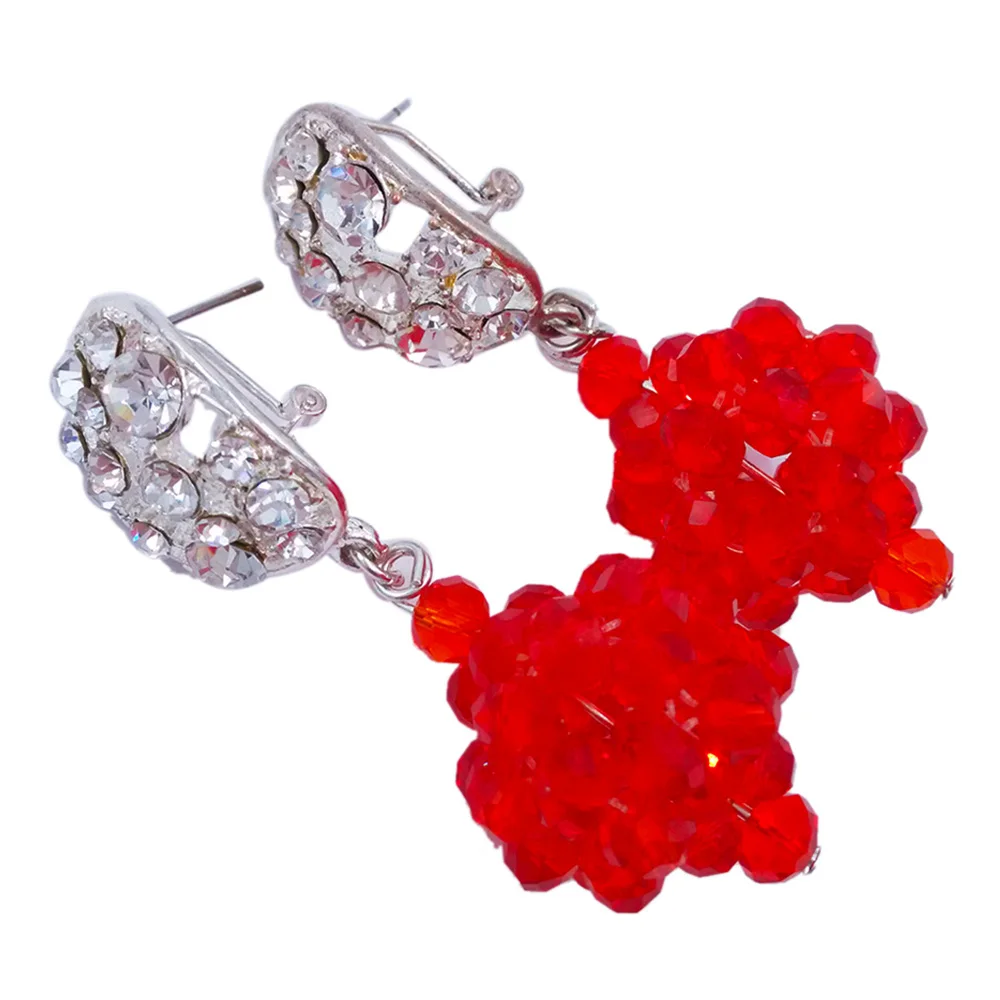 Модное красное прозрачное AB многожильное нигерийское свадебное ожерелье костюм