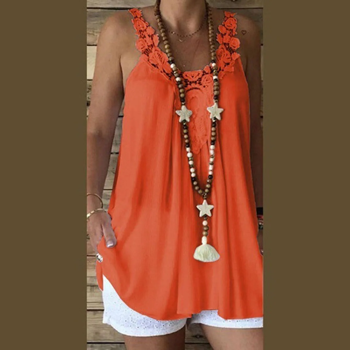 Hirigin Женский Повседневный Топ без рукавов с круглым вырезом и открытой спиной