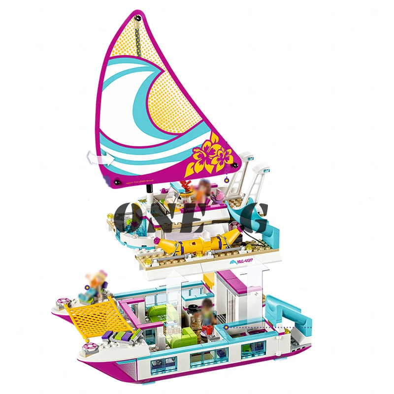 Строительные блоки Sunshine Catamaran 10760 614 шт совместимые legoinglys друзья 41317 кирпичи