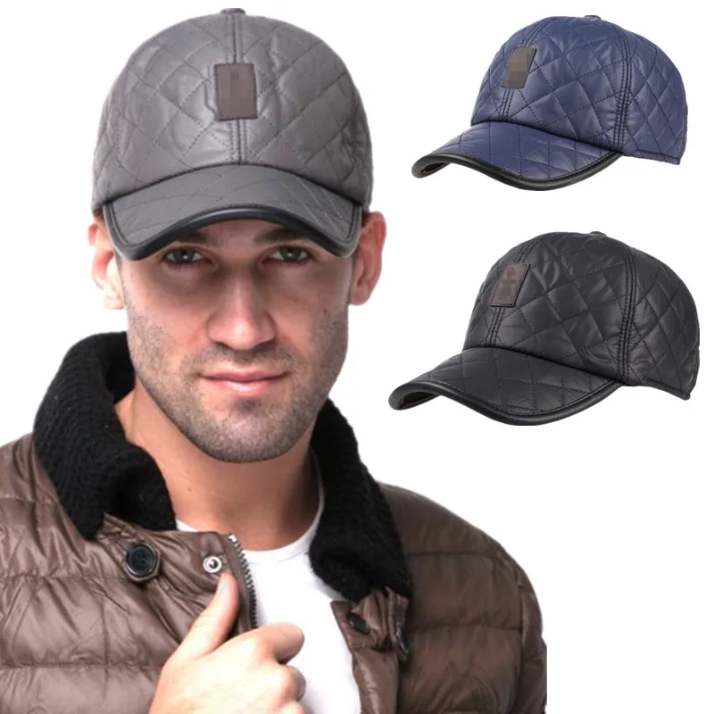 Зимние мужские кожаные бейсболки Кепка бомбер кепка Cappelli Cappello Donna Uomo|Мужские