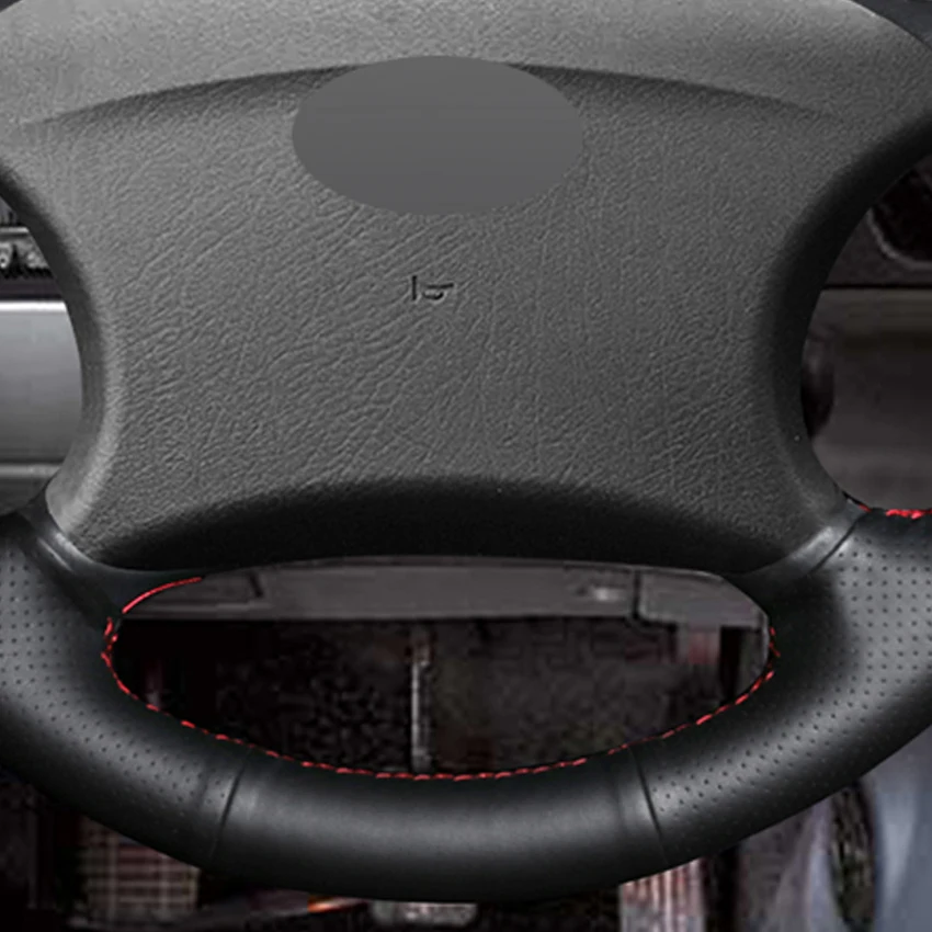 Черный ПУ Искусственная Кожа DIY ручной работы чехол рулевого колеса автомобиля для Chevrolet Niva 2002-2009 Lada 2110 2011