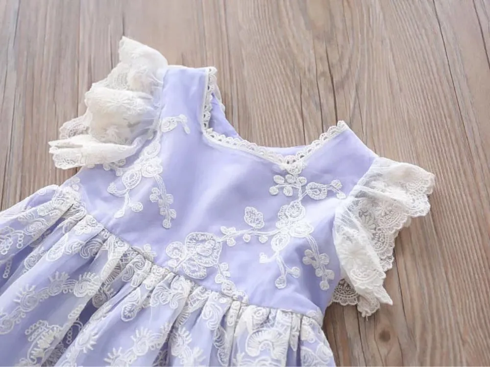 2019 Girl Embroidery Flower Dress Princess Lace tutu Party Kids Clothing Baby Palace Sleeveless | Детская одежда и обувь