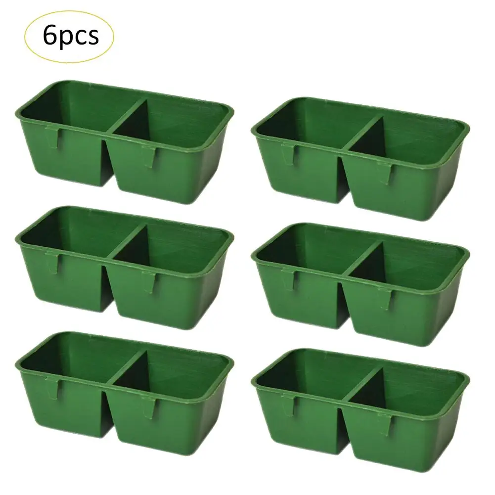 6 шт. кормушка для птиц миска еды с двойным отделением пластиковая Колыбель