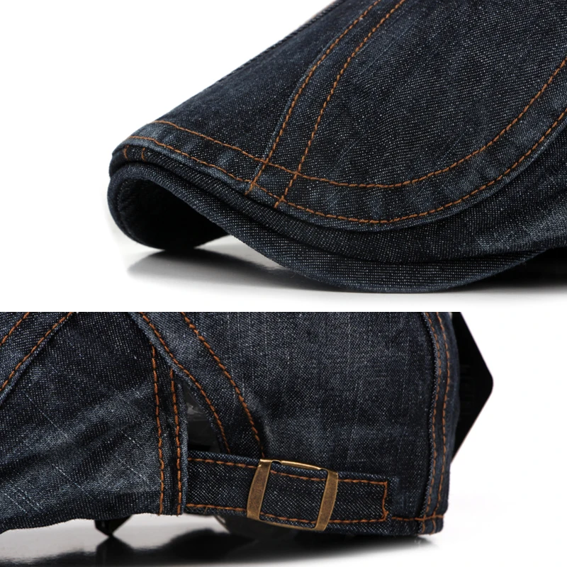 

Fashion Spring Summer Jeans Hats for Men Women High Quality Casual Unisex Denim Beret Caps OutDoors Flat Sun Cap for Cowboy