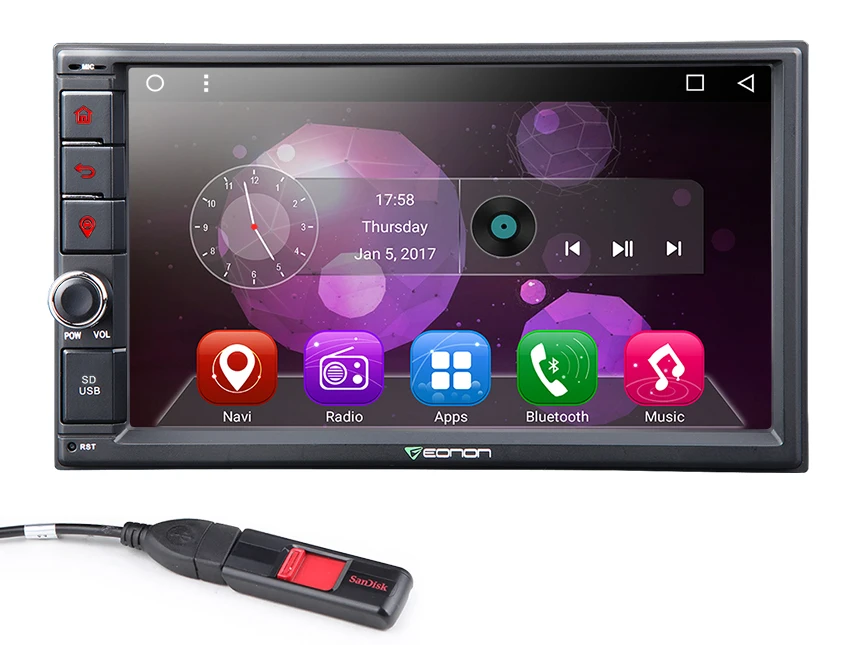 GA2162 двойной Din 7 &quotШтатная ОС Android 6 0 стерео 2din автомобиля радио 1024x600 gps Touch Nav