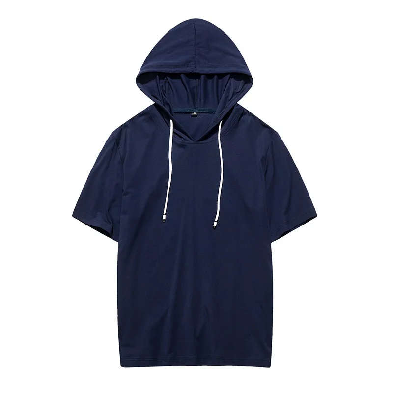 DT42 Blue Мужская Толстовка s Летняя Повседневная Уличная футболка с коротким рукавом баскетбольные спортивные Новые хип-хоп спортивные топы с капюшоном Мужские толстовки - Цвет: DT42 Blue
