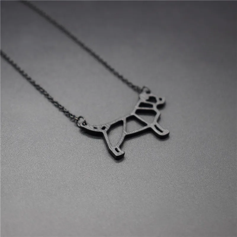 Elfin модный оригами Bull ожерельлье с терьером геометрические украшения Terrier