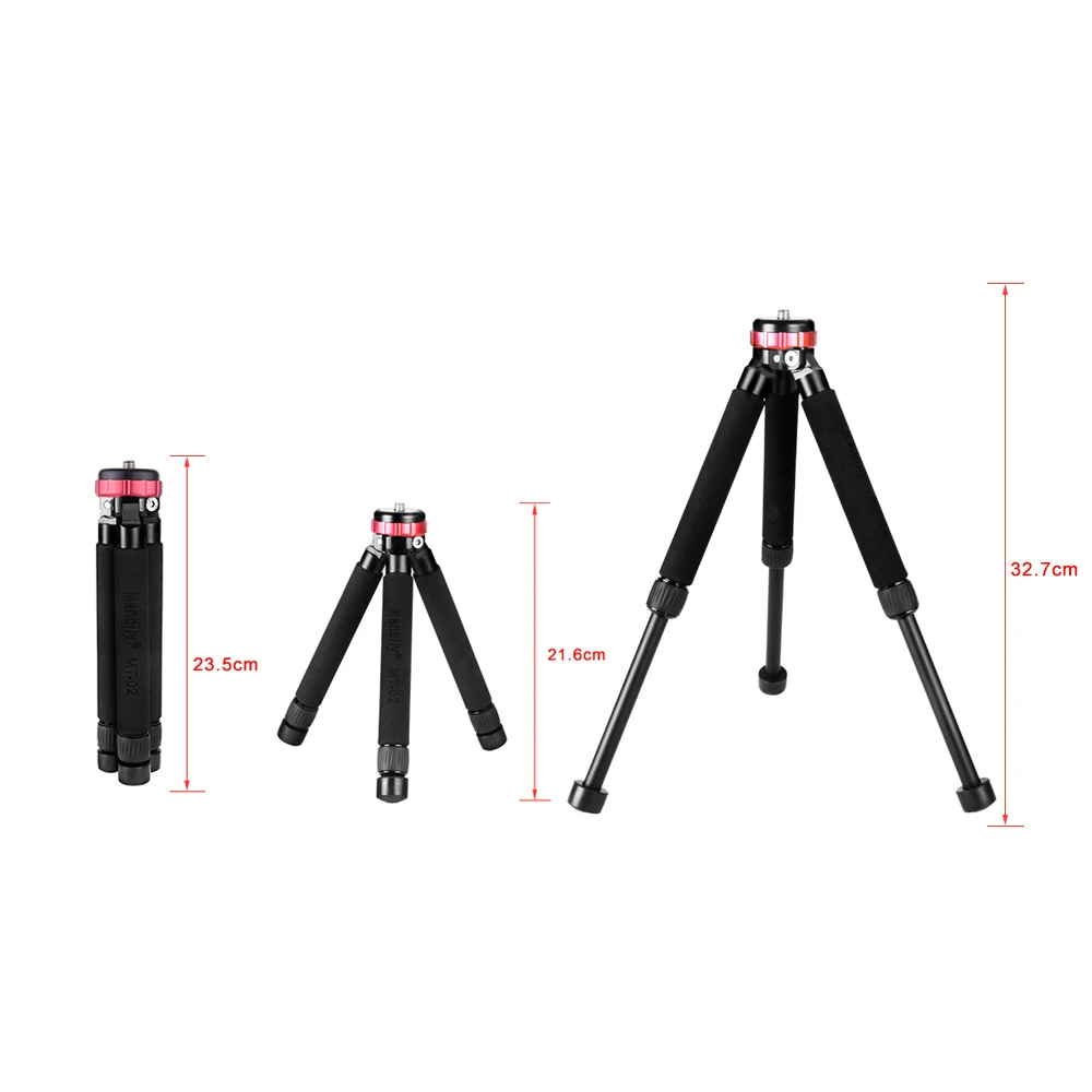 Manbily MT-02 Портативный Алюминий сплава рабочего Штатив для Canon Nikon sony DSLR Камера 2-раздел Выдвижная мини-Настольный Штатив