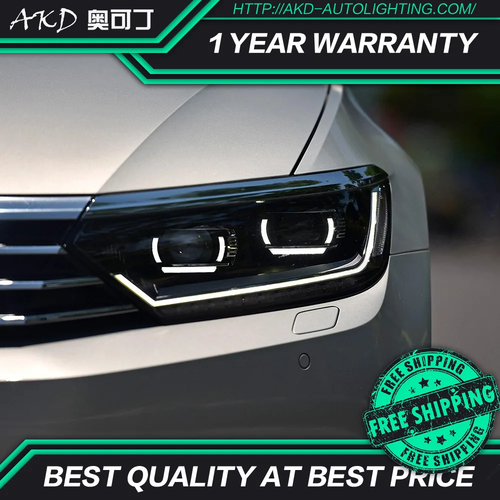 АКД Тюнинг автомобилей Фара для VW Passat B8 Eur Версон фары светодиодный DRL ходовые огни Биксеноновая луча туман огни глаза ангела авто