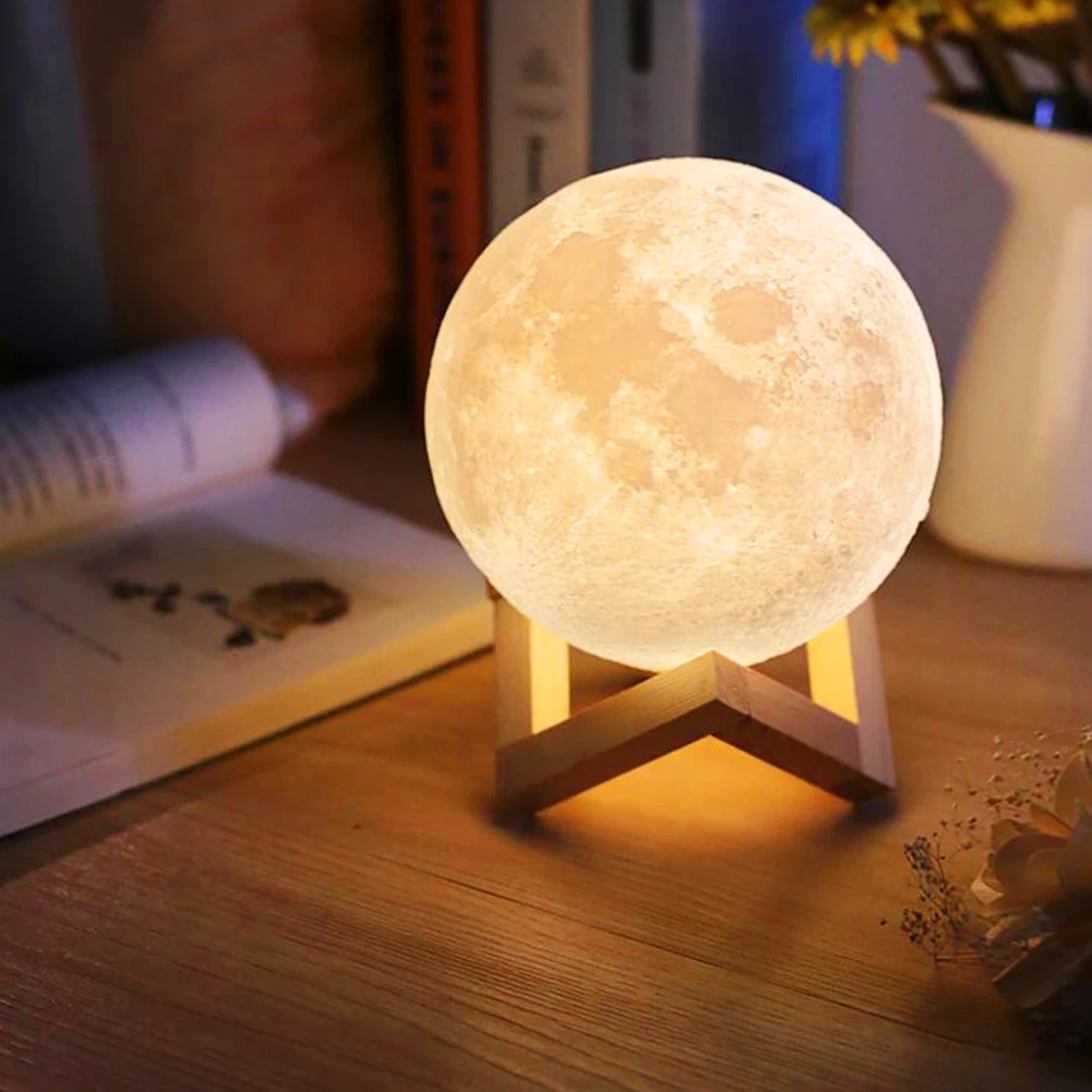 Usb сенсорный свет 3d печать луна лампа Luminaria освещение светильник для спальной