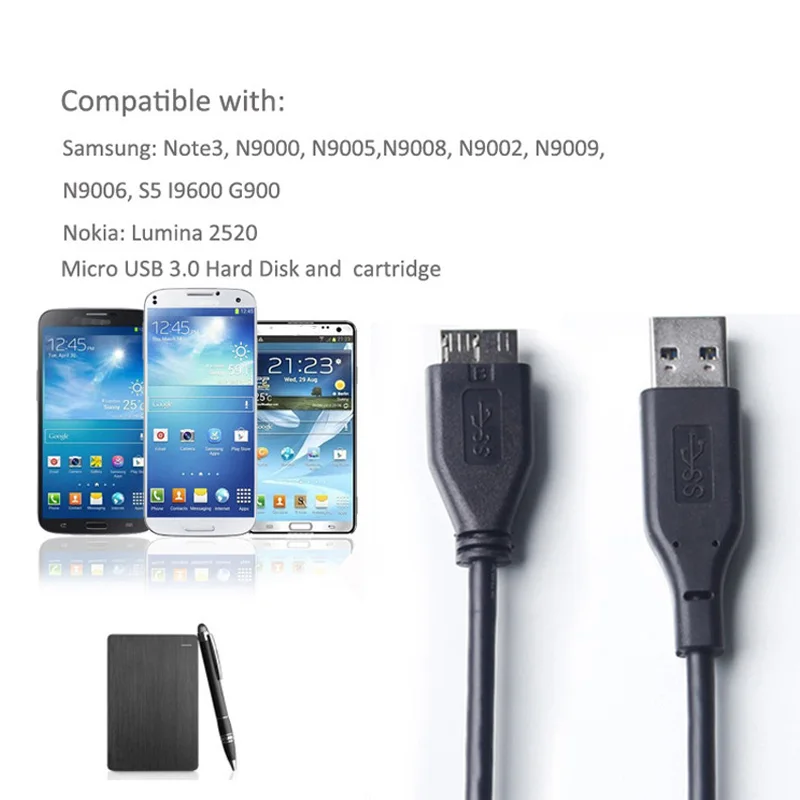Кабель Micro USB 3 0 ult best кабель для синхронизации данных передачи Samsung Note3 S5 Toshiba WD Seagate
