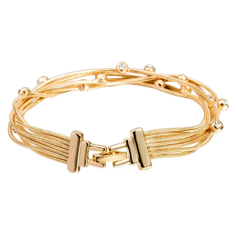 ROXI ROMAD Brand Gold Color Austrian Crystal Multi-layer Bangles Bracelets For Women Luxury Elegant Wedding Jewelry Party Gift | Украшения