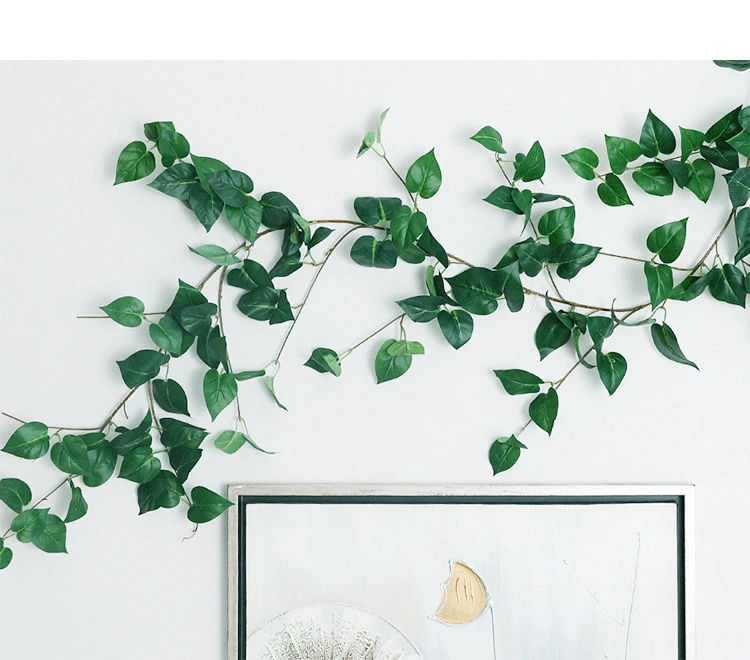 Artificial Ivy Leaf Eucalyptus Leaves Home Decor Wedding Decoration Plants Plastic Green Long Vine Fake Foliage Handmade 180cm