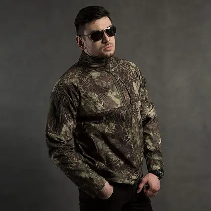 2018New Военная Тактическая мягкая оболочка флисовая куртка мужская армейская Polartec уличная спортивная термальная охотничья Спортивная охотничья куртка - Цвет: as picture