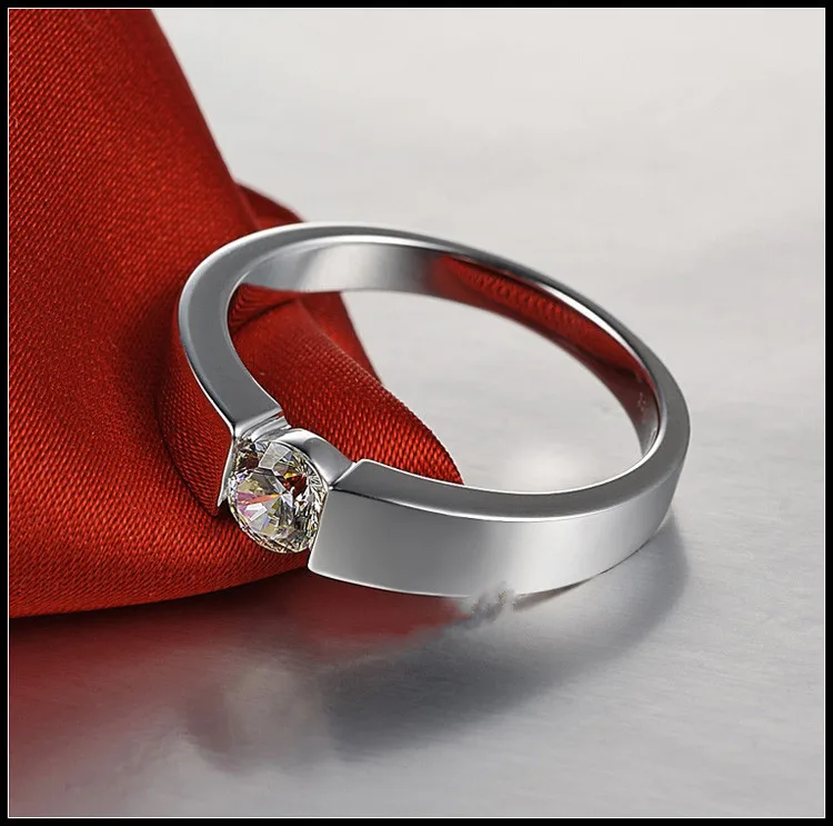 

Real 0.6Ct G-H Moissanite Ring for Man Tested Positive Luxury Quality Solid 14K White Gold Jewelry Engagement Gold Ring for Men