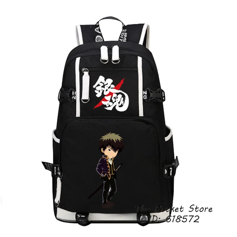 Японский мультфильм GINTAMA костюм Саката гинтоки аниме рюкзак Shimura Shinpachi дорожные