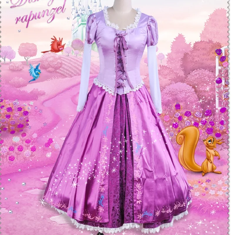 Принцесса Рапунцель Хэллоуин костюм для взрослых Косплей disfraz adulto платье женщин