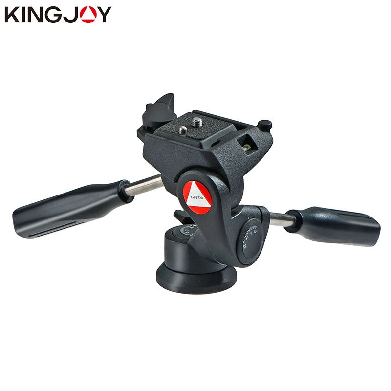 KINGJOY Official KH-6720 Double Handle Tripod Head Video Camera Stand Alloy Fluid Damping Holder Stativ Mobile Flexible Digital |
