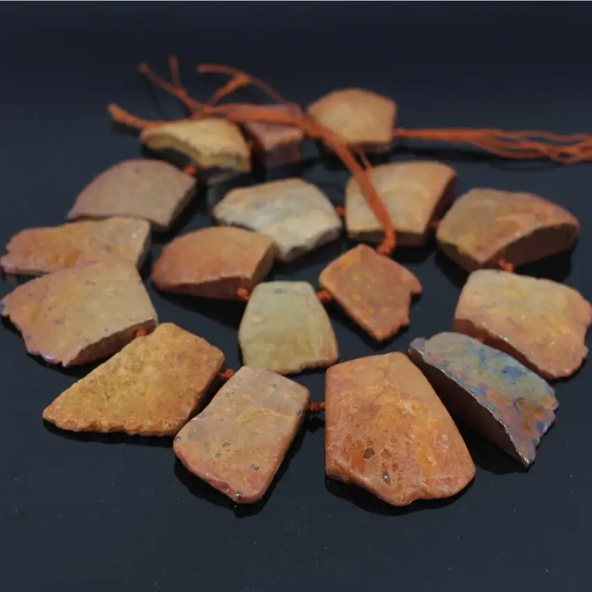 

15,5 "нитка большого размера Druzy шампанского Титана Топ просверленная плита ломтик бусины, Raw Ag ate Плиты Кулон окончил Nacklace ювелирные изделия