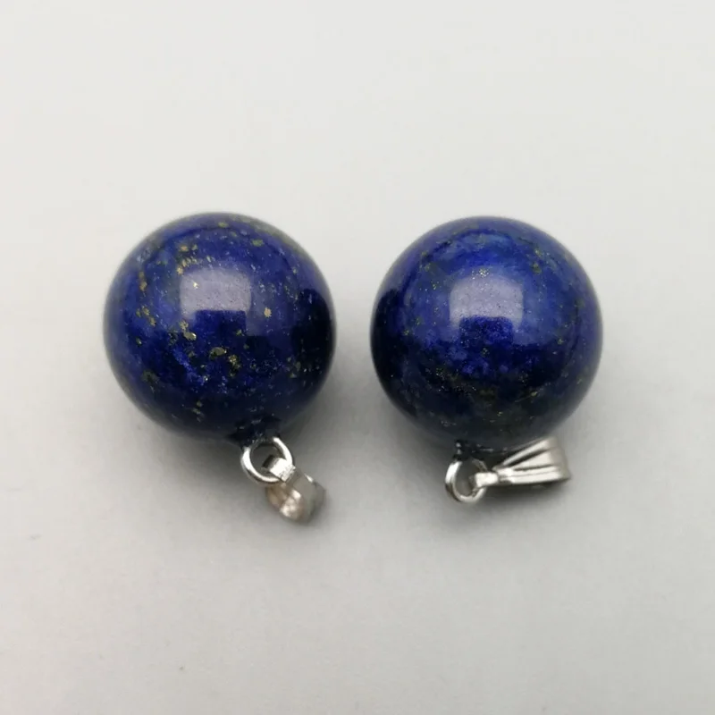

Fashion 2018 hot selling natural Lapis Lazuli stone charms 14mm round pendants for DIY jewelry making Wholesale 24pcs/lot