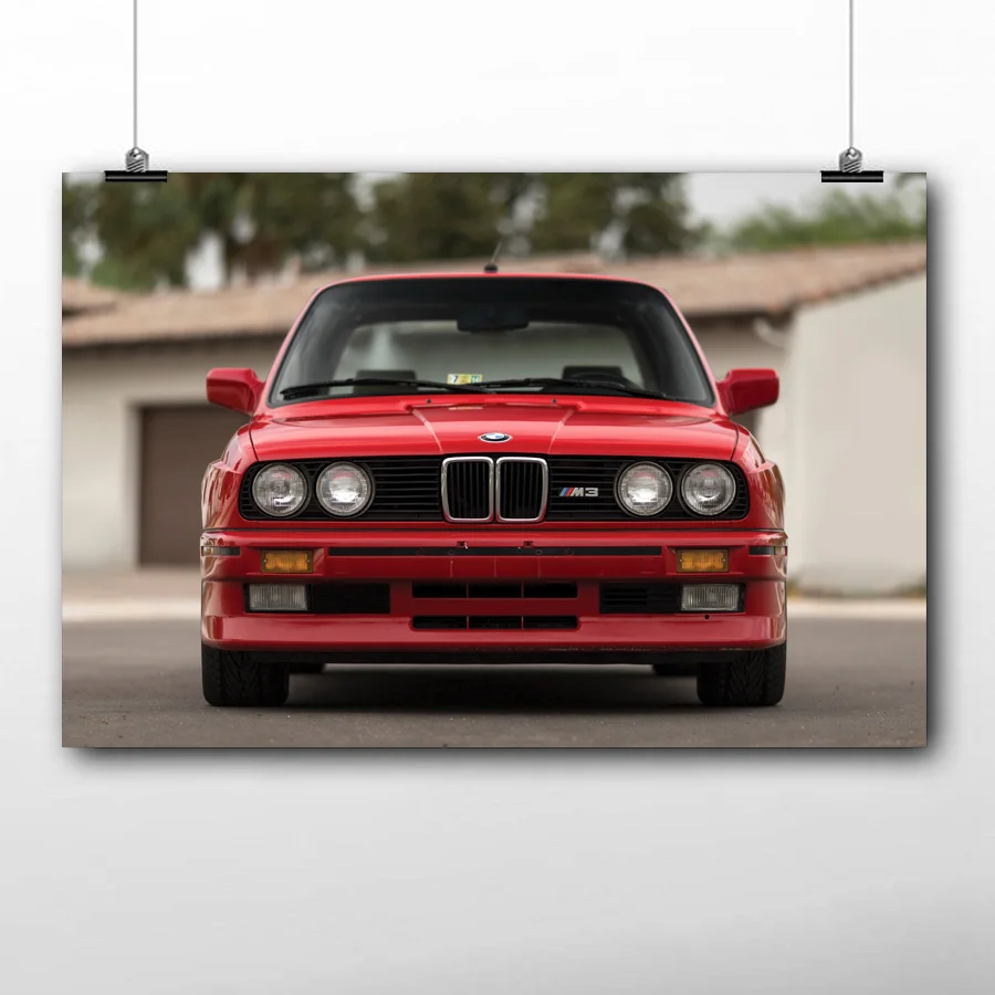Печать на холсте настенное искусство M3 Coupe US spec E30 автомобиль купе Красный Ретро
