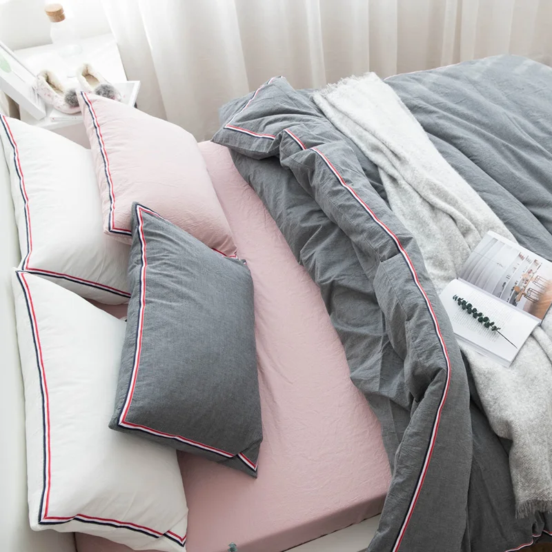 1 шт. наволочка Скандинавская стирка хлопок белый/розовый/серый цвет для спальни