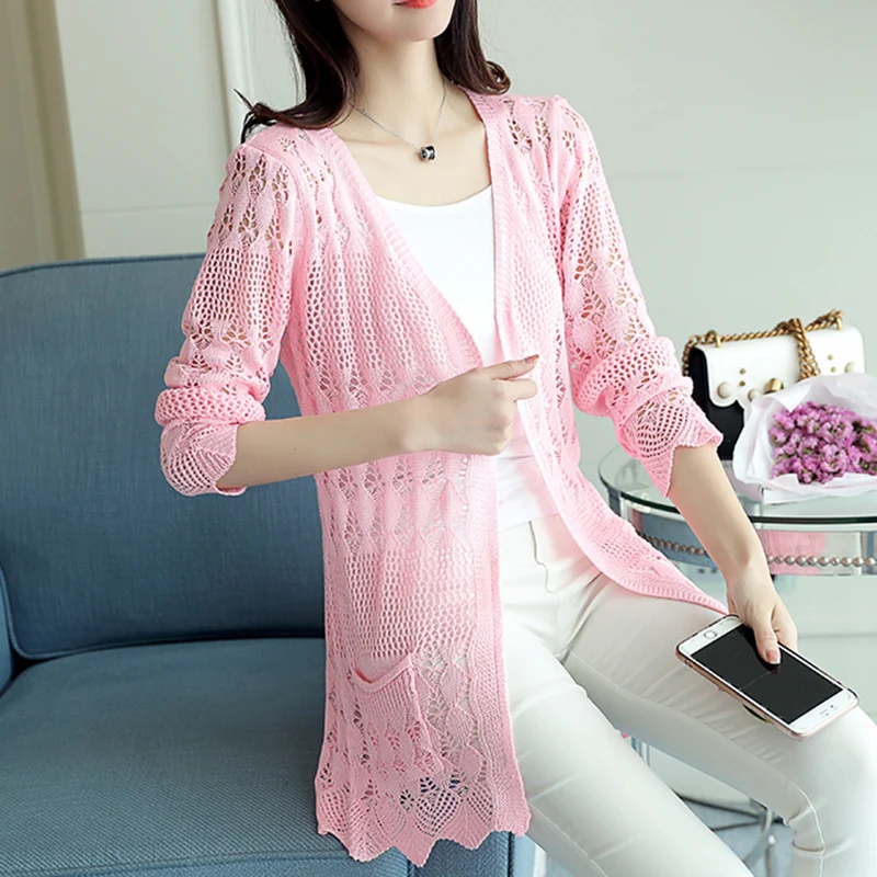 

Cardigan new hollow out loose shawl sweater small coat in air conditioning unlined upper garment is prevented bask in long dress