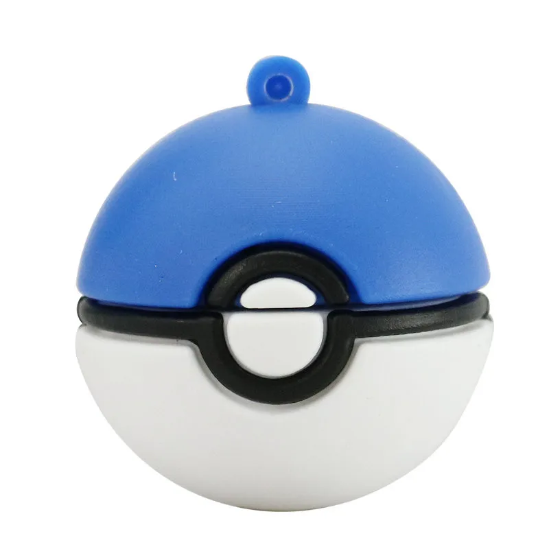pokemon ball blue Мини флеш-накопитель с изображением покемона Пикачу, Детская подарок флэш-накопитель 8 Гб оперативной памяти, 16 Гб встроенной памяти, 32GB брелок мультфильм для командной игры в покебол(Usb флэш-накопитель ручка привода карта памяти для хранения - Цвет: pokemon ball blue