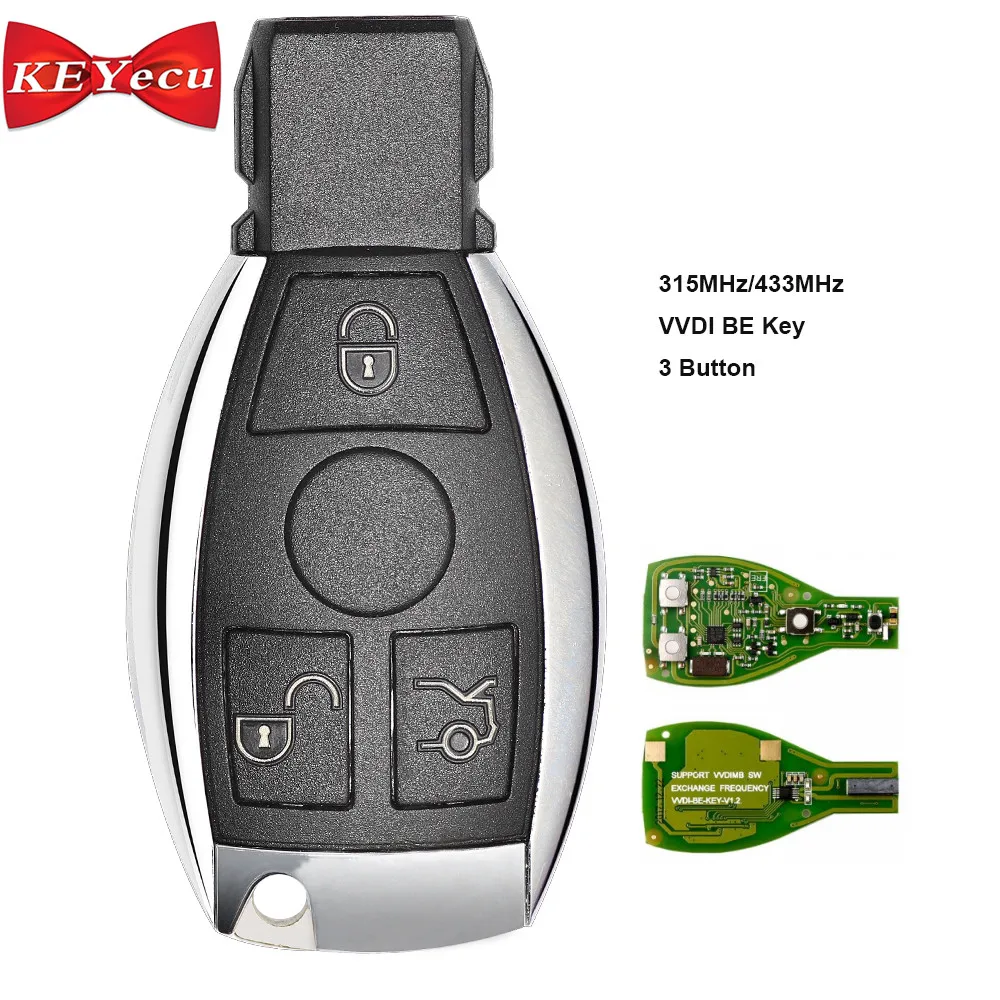KEYECU Xhorse VVDI BE Key Pro улучшенная версия Полный дистанционный ключ 3 кнопки 315 МГц/433 МГц