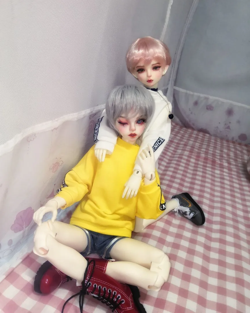 Женская Одежда для кукол 1/3 1/4 bjd 1/6 аксессуары хлопковый свитер футболка джинсы